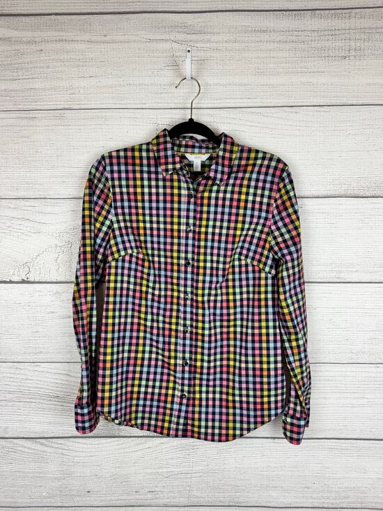 1901 Tops - 1901 Women's Colorful Gingham Button Up Long Sleeve Top Size Small
